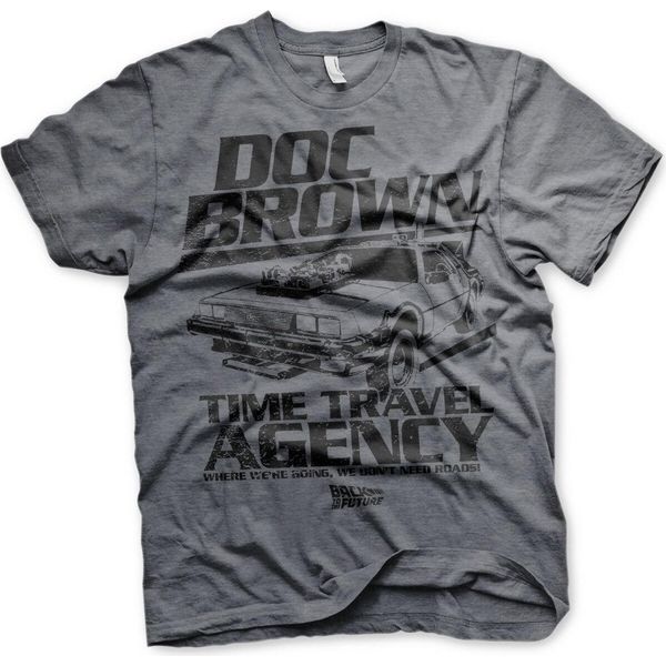 Maglietta Doc Brown Time Travel Agency - Medium - Dark-Heather-image