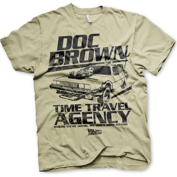Maglietta Doc Brown Time Travel Agency - Large - Khaki-image