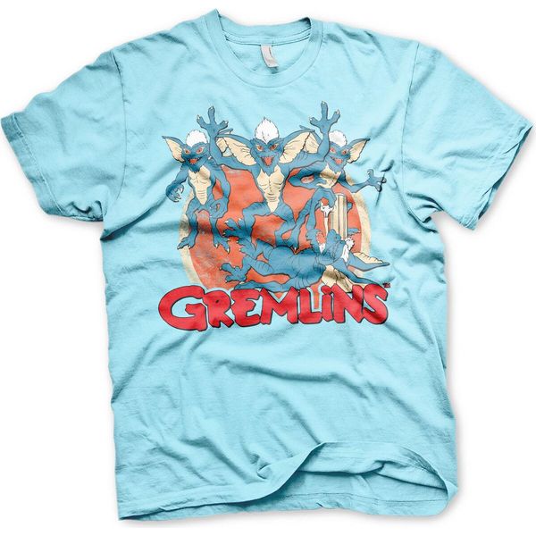 Maglietta Del Gruppo Gremlins - Grande - Skyblue-image