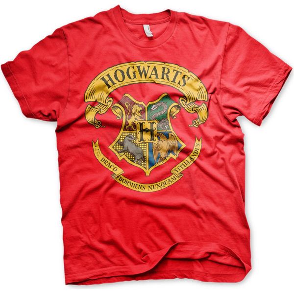 Harry Potter - Maglietta Con Stemma Di Hogwarts - Media - Rosso-image
