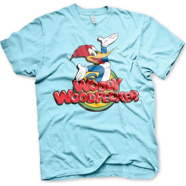 Maglietta Woody Woodpecker Classic Logo - Medium - Skyblue-image