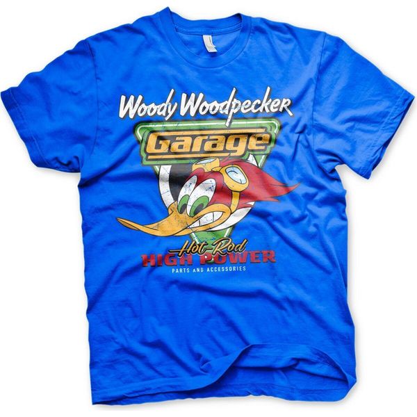 Maglietta Woody Woodpecker Garage - Piccola - Blu-image