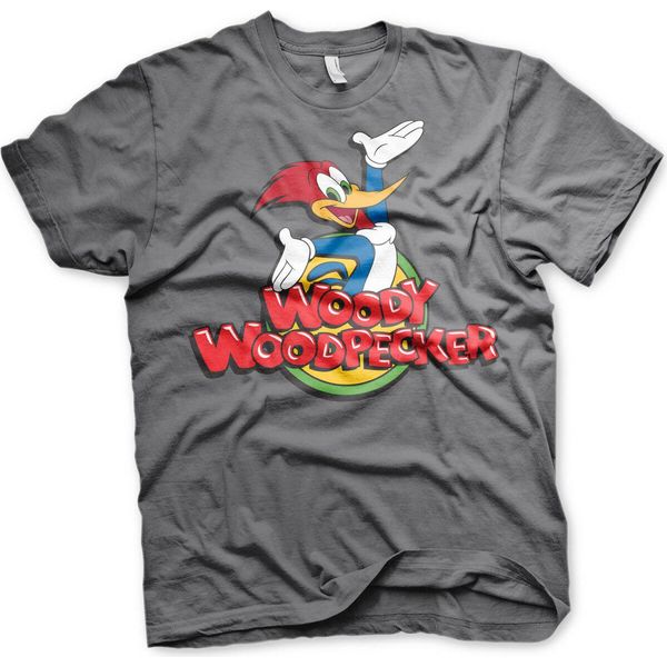 Maglietta Woody Woodpecker Classic Logo - Media - Grigio Scuro-image
