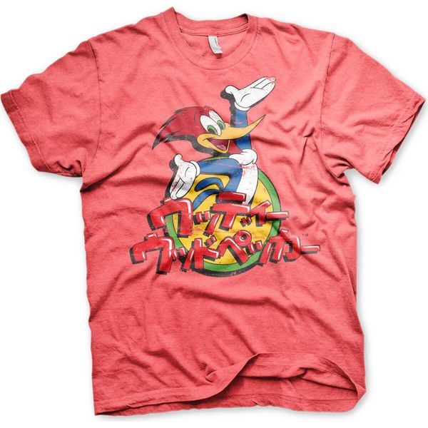 Maglietta Woody Woodpecker Con Logo Giapponese Lavato - X-Large - Rosso-Erba-image