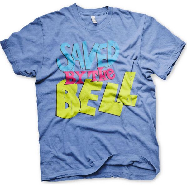 Maglietta Saved By The Bell Con Logo Invecchiato - Xx-Large - Blu-Heather-image