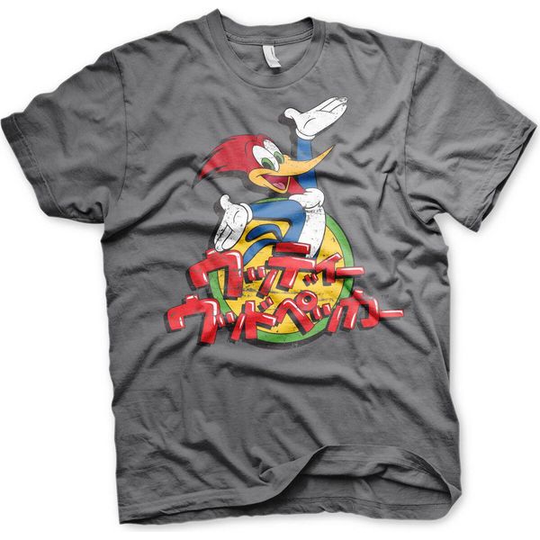 Maglietta Woody Woodpecker Washed Japanese Logo - X-Large - Grigio Scuro-image