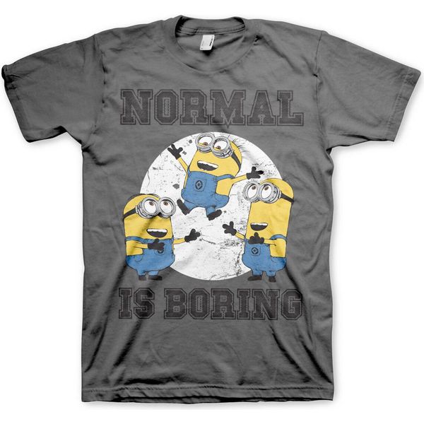 Minions - Maglietta "Normal Life Is Boring"" - Xx-Large - Grigio Scuro"-image