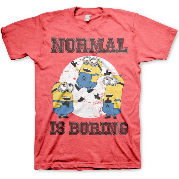 Minions - Maglietta "Normal Life Is Boring"" - Xx-Large - Rosso-Heather"-image