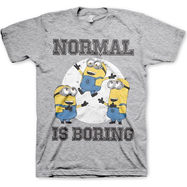 Minions - Maglietta "La Vita Normale è Noiosa"" - Piccolo - Grigio-Erba"-image