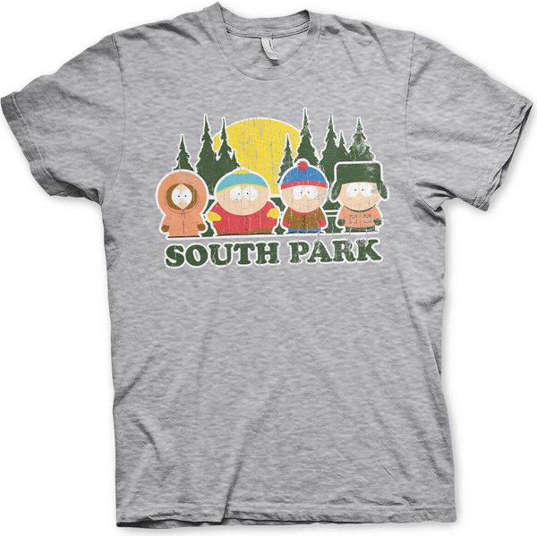 Maglietta South Park Con Segni Di Usura - Xx-Large - Grigio-Erba-image