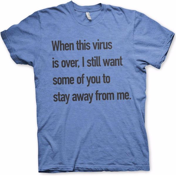 Maglietta Stay Away From Me - Medium - Heather-Blue-image