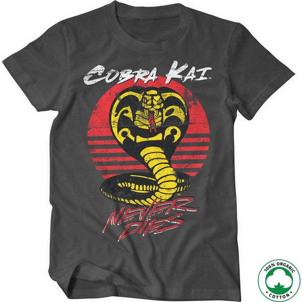 Maglietta Organica Cobra Kai Never Dies - Grande - Grigio Scuro-image