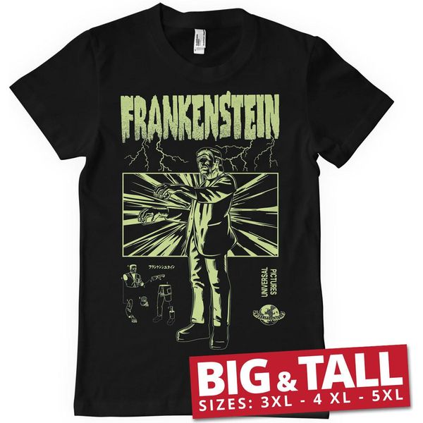 Maglietta Frankenstein Retro Big & Tall - 4XL - Nero-image
