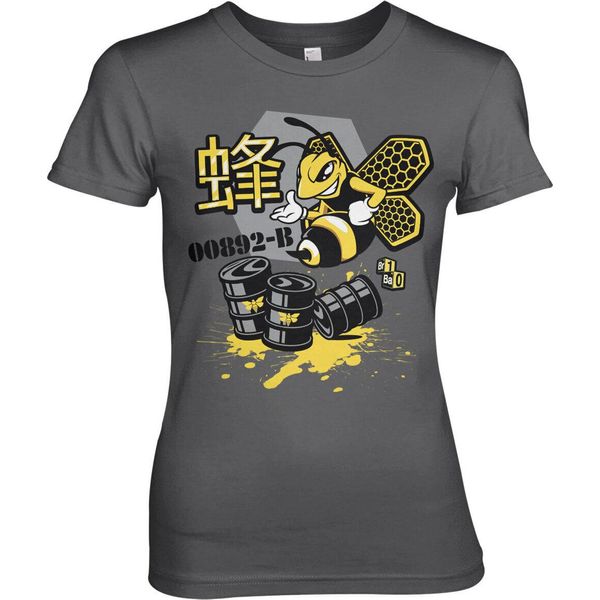 Breaking Bad Meth Bee 00892-B Maglietta Femminile - Piccola - Grigio Scuro-image
