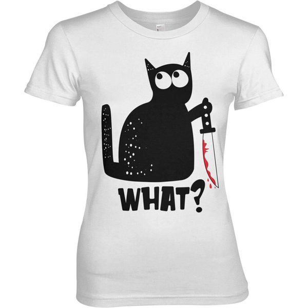 Gatto Say What Girly Tee - Piccolo - Bianco-image