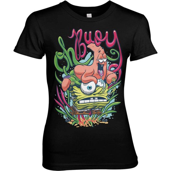 Maglietta Spongebob Oh Boy Girly - Piccola - Nero-image