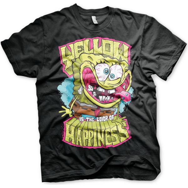 Maglietta Yellow Is The Color Of Happiness - Xx-Large - Nero-image