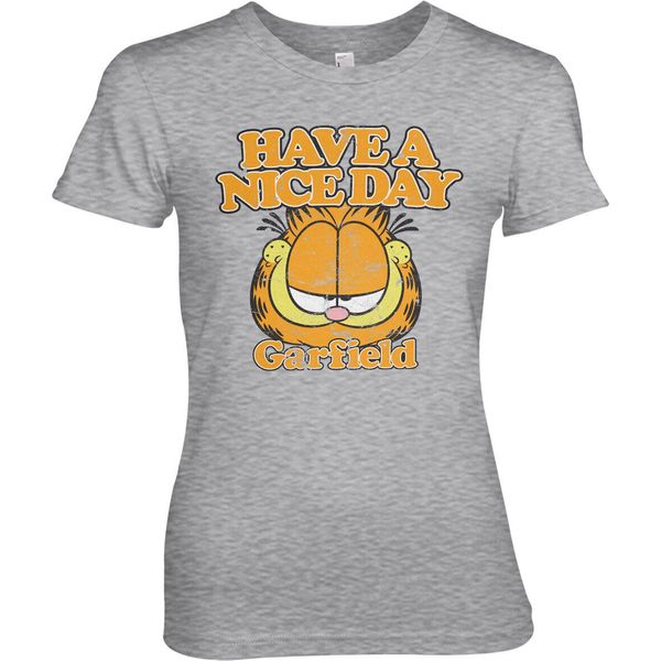 Garfield - T-Shirt Girly Have A Nice Day - Small - Heathergrey-image