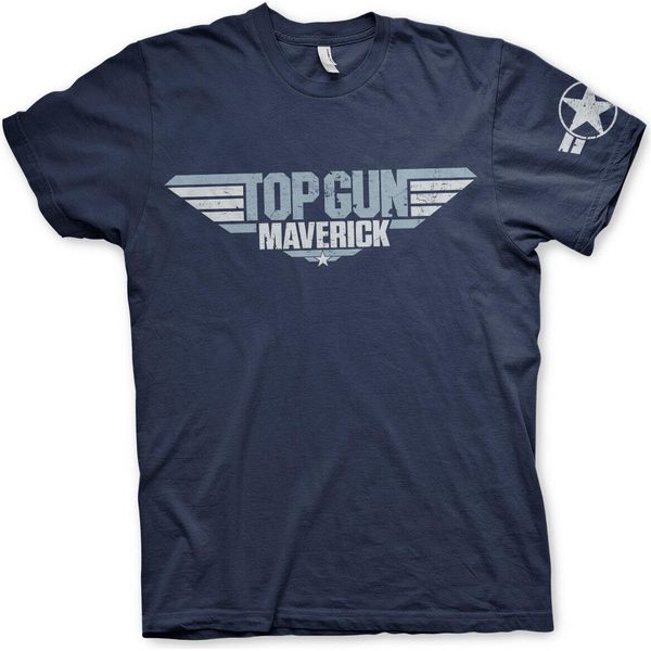 Maglietta Top Gun Maverick Distressed Logo - Medium - Navy-image