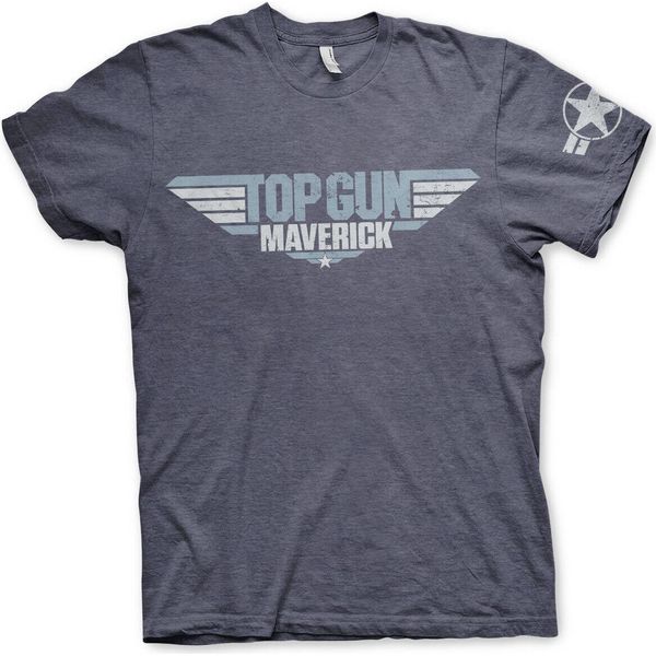 Maglietta Top Gun Maverick Logo Distressed - Xx-Large - Navyheather-image