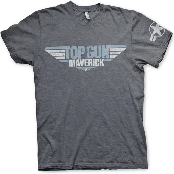 Maglietta Top Gun Maverick Distressed Logo - Large - Darkheather-image