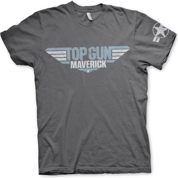 Maglietta Top Gun Maverick Logo Distressed - Small - Grigio Scuro-image
