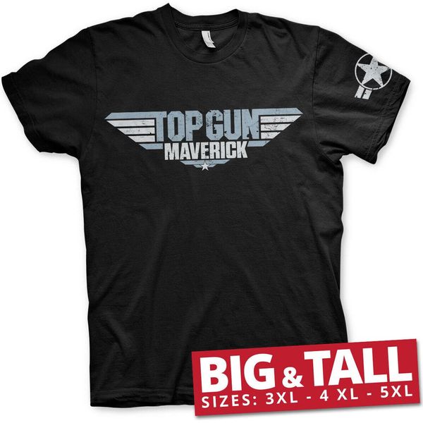 Maglietta Top Gun Maverick Distressed Logo Big & Tall - 4XL - Nero-image