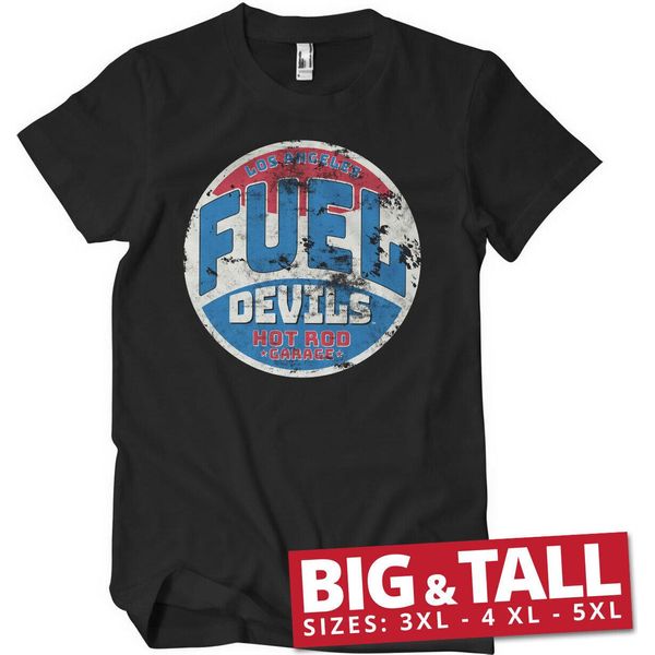 Maglietta Fuel Devils Hot Rod Garage Patch Big & Tall - 5XL - Nero-image