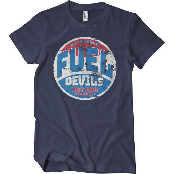 Maglietta Fuel Devils Hot Rod Garage Patch - Medium - Navy-image