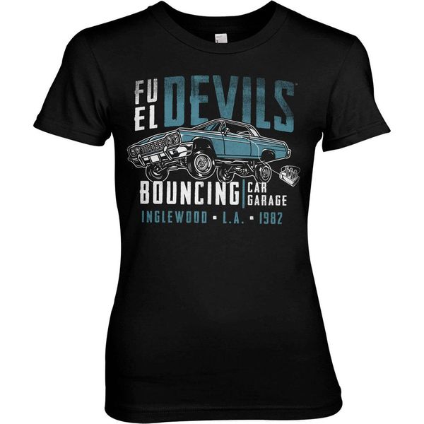 Fuel Devils Bouncing Garage Girly Tee - Small - Nero-image