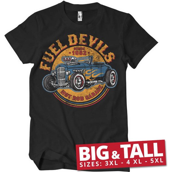 Maglietta Fuel Devils Flame Rod Big & Tall - 3XL - Nero-image