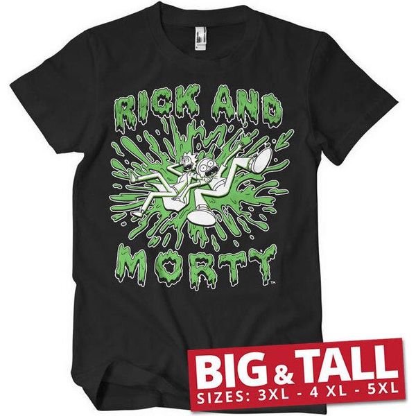 Maglietta Rick And Morty Splash Big & Tall - 4XL - Nero-image