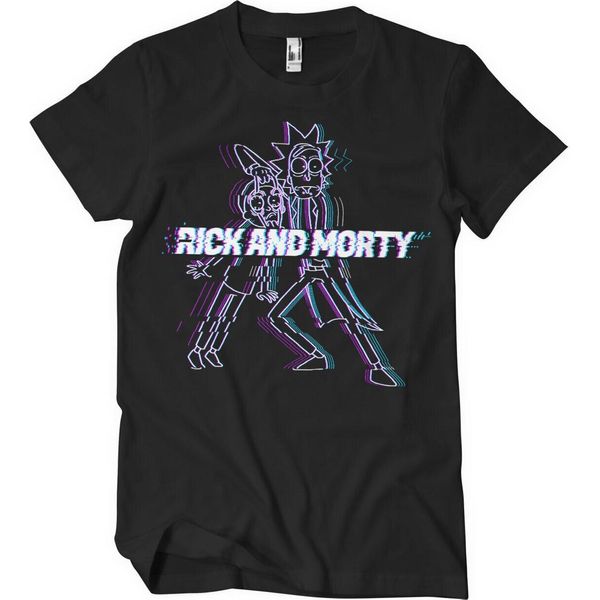 Maglietta Rick And Morty Glitch - Grande - Nero-image
