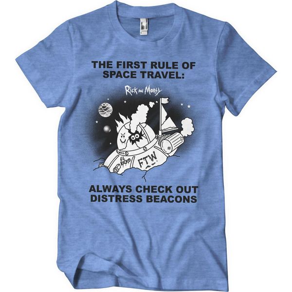 Rick And Morty - Maglietta Distressed Beacons - Media - Blueheather-image