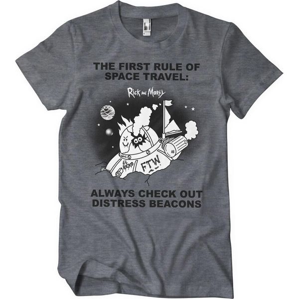 Rick And Morty - Maglietta Distressed Beacons - X-Large - Darkheather-image