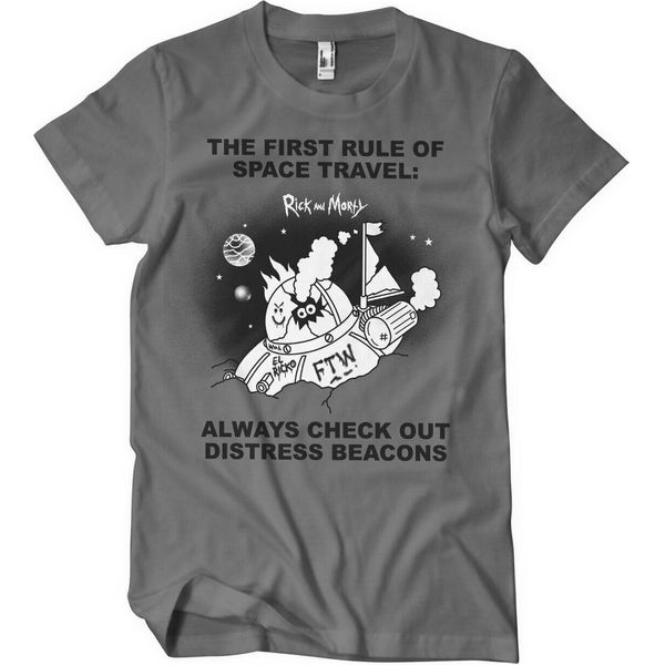 Rick And Morty - Maglietta Distressed Beacons - Xx-Large - Grigio Scuro-image