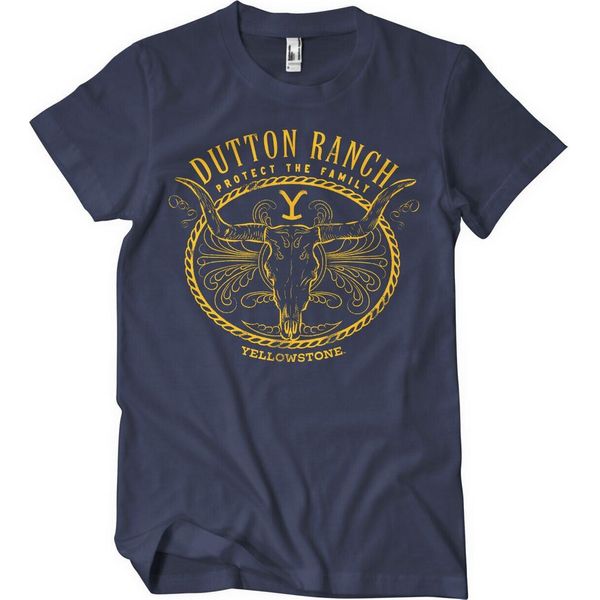 Yellowstone - Maglietta "Proteggi La Famiglia"" - Grande - Navy"-image