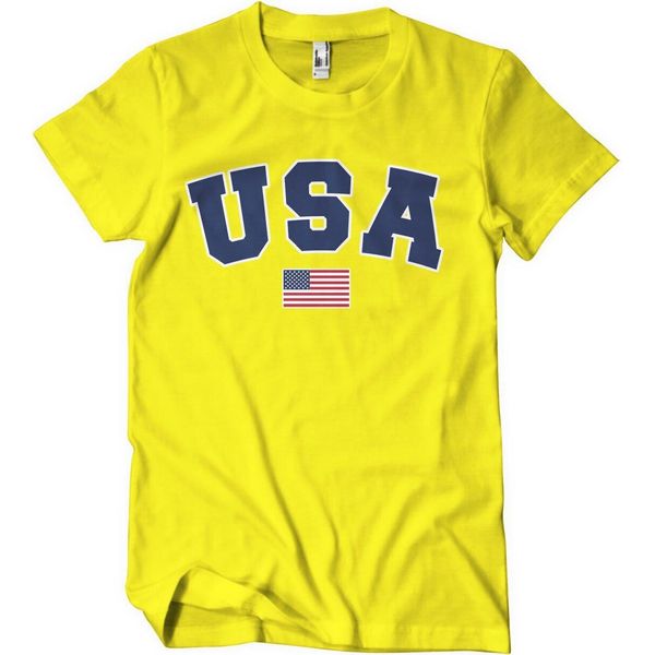 Maglietta Usa Varsity - Media - Giallo-image
