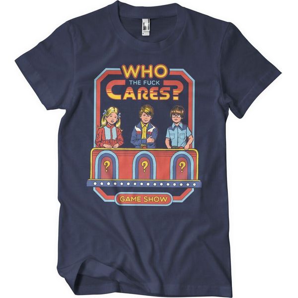 Maglietta Who The F*Ck Cares - Media - Navy-image