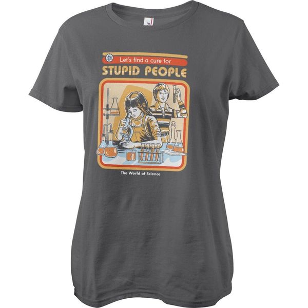 Cure For Stupid People - Maglietta Femminile - Piccolo - Grigio Scuro-image