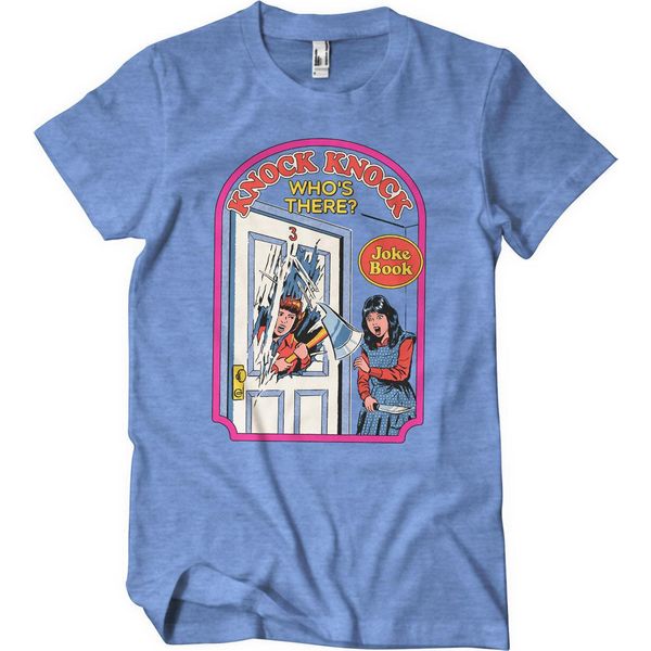 Maglietta Knock Knock Who's There - Large - Blueheather-image
