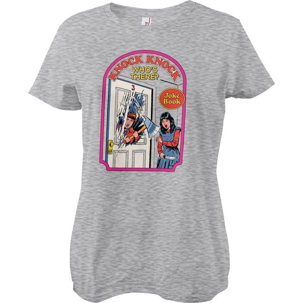 Knock Knock Who's There Girly Tee - Small - Heathergrey-image