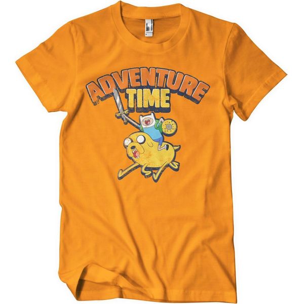 Maglietta Adventure Time Lavata - Xx-Large - Arancione-image