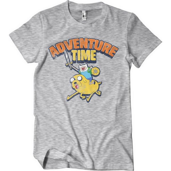 Maglietta Adventure Time Lavata - Large - Heathergrey-image