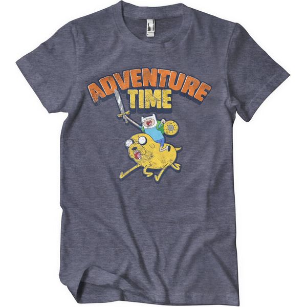 Maglietta Adventure Time Lavata - Xx-Large - Navyheather-image
