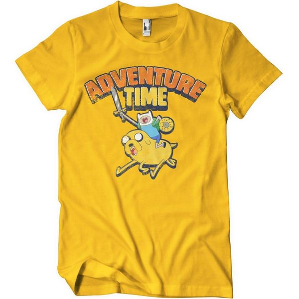 Maglietta Adventure Time Lavata - Grande - Oro-image