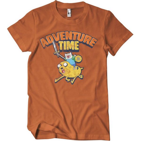 Maglietta Adventure Time Lavata - Xx-Large - Burntorange-image