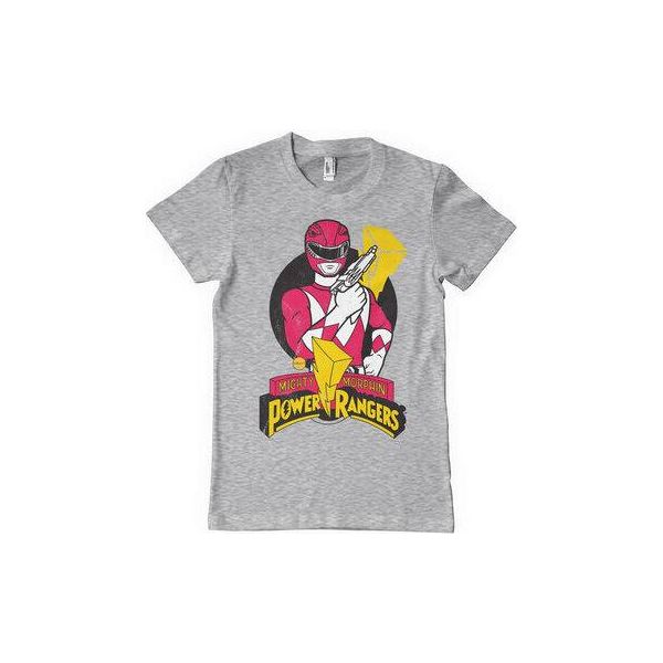 Power Rangers - Maglietta Red Ranger Pose - Xx-Large - Heathergrey-image