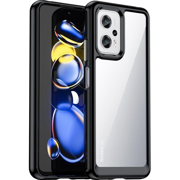 Custodia Per Xiaomi Poco X4 Gt Trasparente, Antiurto Tpu Silicone Custodia Protettiva Nero-image