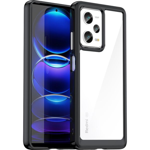 Custodia Per Xiaomi Poco X5 Pro/Redmi Note 12 Pro Trasparente, Antiurto Tpu Silicone Custodia Protettiva Nero-image